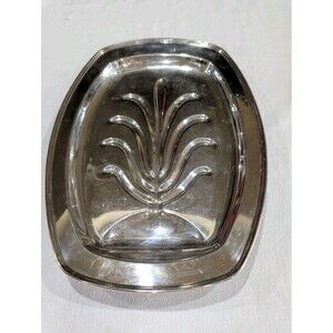 Vintage National Silver Plate Footed Serving Platter Tray Tree of Life 15”x11”
